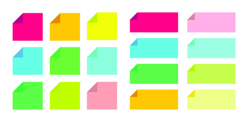 A frame set of sticky notes. Japanese means the same as the English title. This illustration is related to memo, note, paper, decoration, business, etc.
