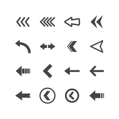 Arrow icons set. Vector pictogram arrows collection.