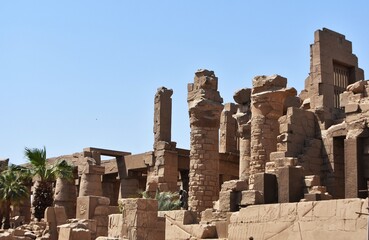 View across the ruins of the ancient  Temple of Karnak in Luxor, Egypt.