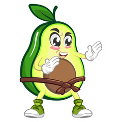 avocado cute cartoon mascot illustration vector karate