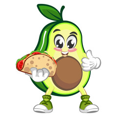 avocado cute cartoon mascot illustration vector 