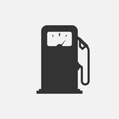 Gas station black and white vector icon.