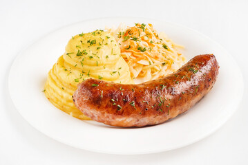 mashed potato with sausage