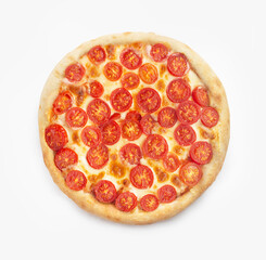 margarita pizza on white background