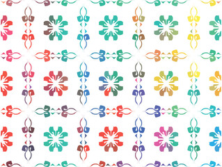 vector spring colorful floral ornament on white background