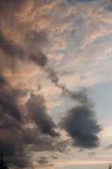 summer cloudy sky at sunset