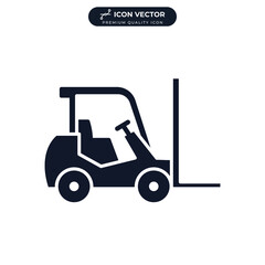 forklift icon symbol template for graphic and web design collection logo vector illustration - obrazy, fototapety, plakaty