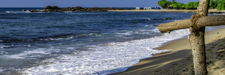 Wooden fence on the ocean