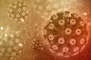 3d rendering Virus bacteria cells background
