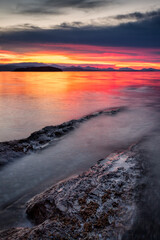Sunset at Montague Harbour Marine Provincial Park on Galiano Island in the Gulf Islands, British Columbia, Canada