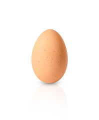chicken egg with spots isolated on white background