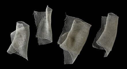 Medical bandage roll isolated on black 