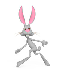 rabbit cartoon is walking very slow