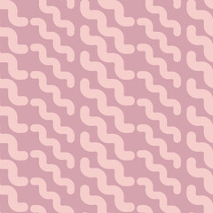 Vector wiggly line pattern, pink geometric abstract background