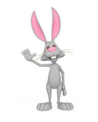 Fototapeta na wymiar rabbit cartoon waving hello