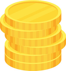 Coins. Heap of golden dollars. Money stack.