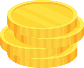 Coins. Heap of golden dollars. Money stack.