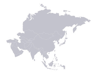 Fototapeta na wymiar Asia map, individual states blank