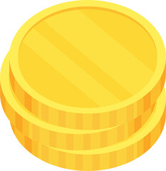 Coins. Heap of golden dollars. Money stack.