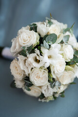 elegant wedding bouquet of fresh natural flowers
