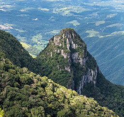 Valley landscape with forest in southern Brazil.