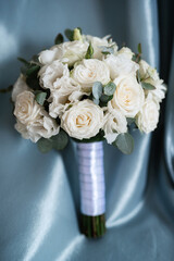 elegant wedding bouquet of fresh natural flowers