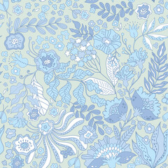 Obraz premium Abstract flower, plants, botanical, seamless pattern vector design for fashion, fabric, wallpaper and all prints. Cute pattern with flowers