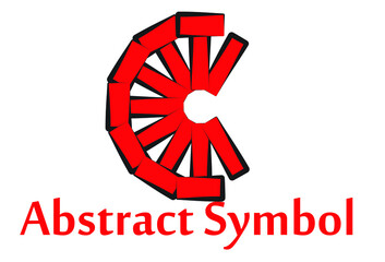 abstract colorful symbol and sign isolated on white background