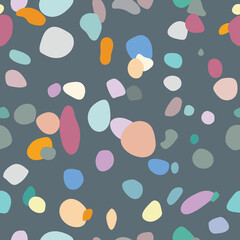 Random scattered shapes, colorful mosaic pattern, abstract stone texture, terrazzo inspired design