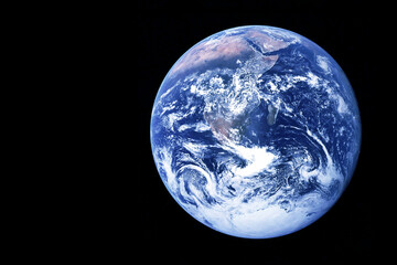 Planet Earth from space on a dark background. Elements of this image furnished by NASA