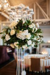 Banquet hall for weddings with decorative elements