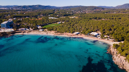 Cala Nova beach in Ibiza, Spain