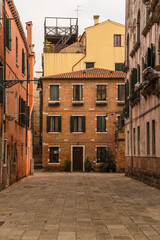 narrow street and architecture in Venice, Italy 