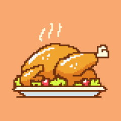 Illustration of baked turkey for thanksgiving