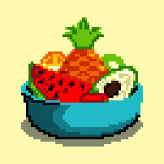 nice sweet fruit in pixel art design style