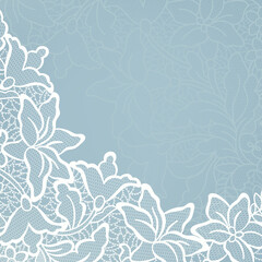 Template frame  design for card. Vintage Lace Doily