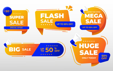 Web sale labels banner tag set collection, special offer. Modern fluid for social media stories sale, web page, mobile phone. Template design