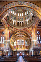 Fototapeta premium Interior of the Basilica of Saint Theresa in Lisieux, Normandy, France