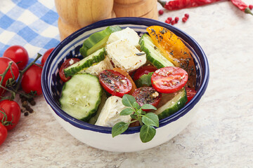 Greek salad with feta cheese