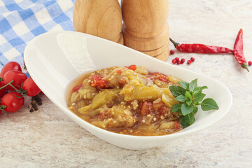 Caucasian Mangal salad with baked vegetables