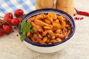 Roasted pork with white beans