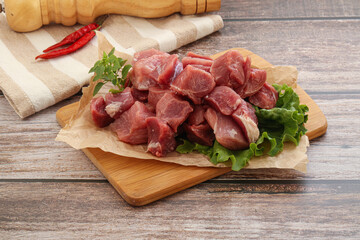 Raw pork cube for roast