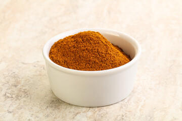 Dry Paprika powder in the bowl