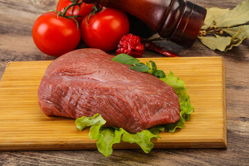 Raw beef piece for cooking
