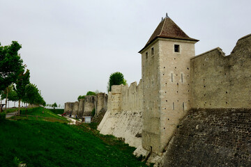 Fototapeta na wymiar Medival walls around the village Provins in France. 