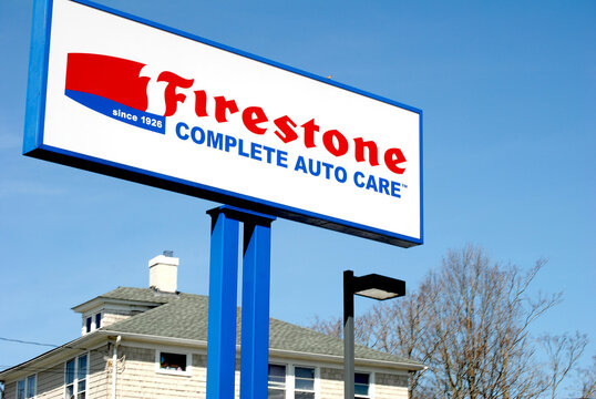 Firestone Complete Auto Care(Firestone Tire and Rubber Company)-An Automobile Repair and Maintenance Company in the United States. April 13, 2022-Norwich, CT, United States.	