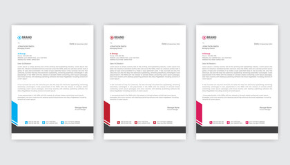 Professional creative stationary business letterhead design template. A4 size red color letterhead design template