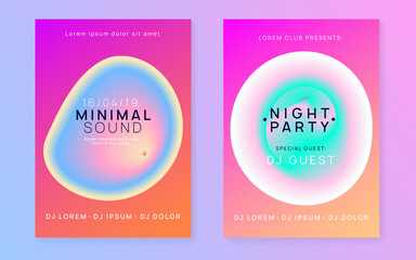 Fototapeta premium House Fest. Wave Dance Party. Abstract Pattern For Magazine Vector. Music And Nightlife Concept. Bright Effect For Invitation. Purple And Turquoise House Fest