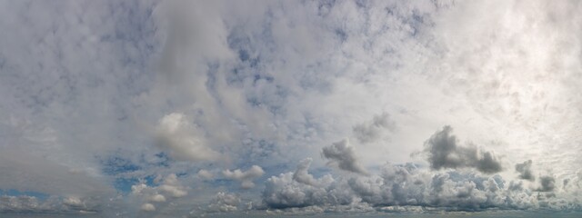 Fantastic soft thunderclouds, sky panorama