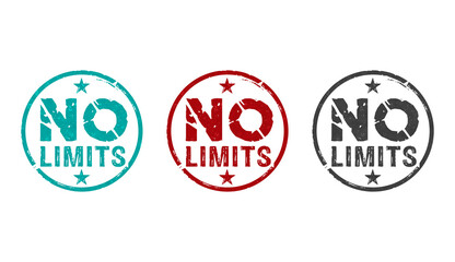 No limits and freedom stamp and stamping - obrazy, fototapety, plakaty